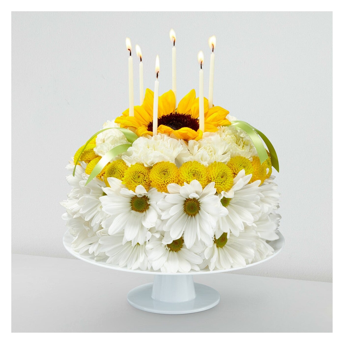 Birthday Smiles Floral Cake flower arrangement